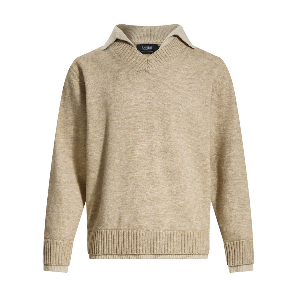 Fake two lapel sweaters