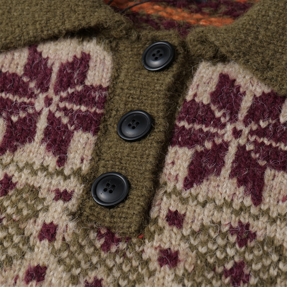 Jacquard collar sweater