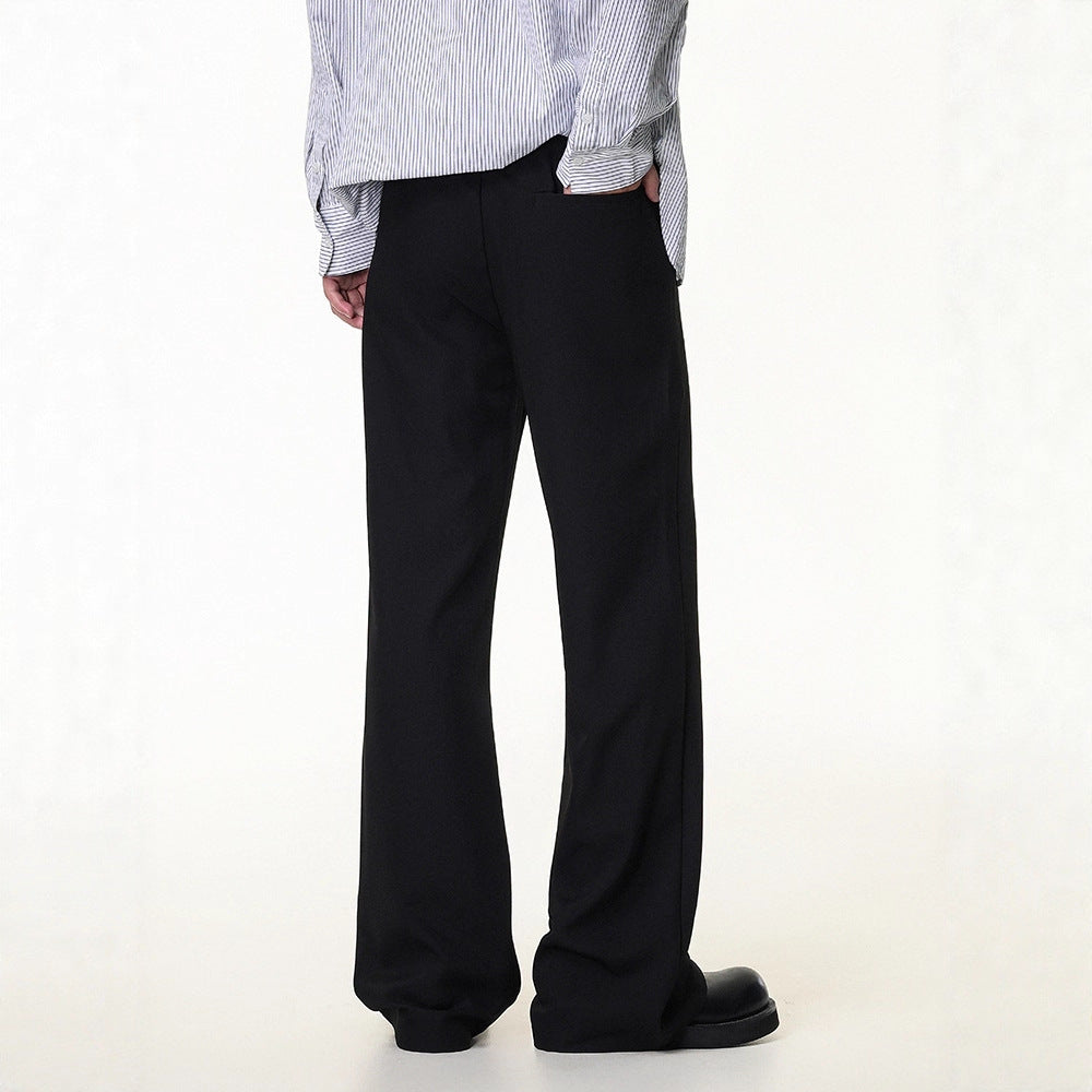 Black High-End Drape High-Waist Trousers for Men and Women