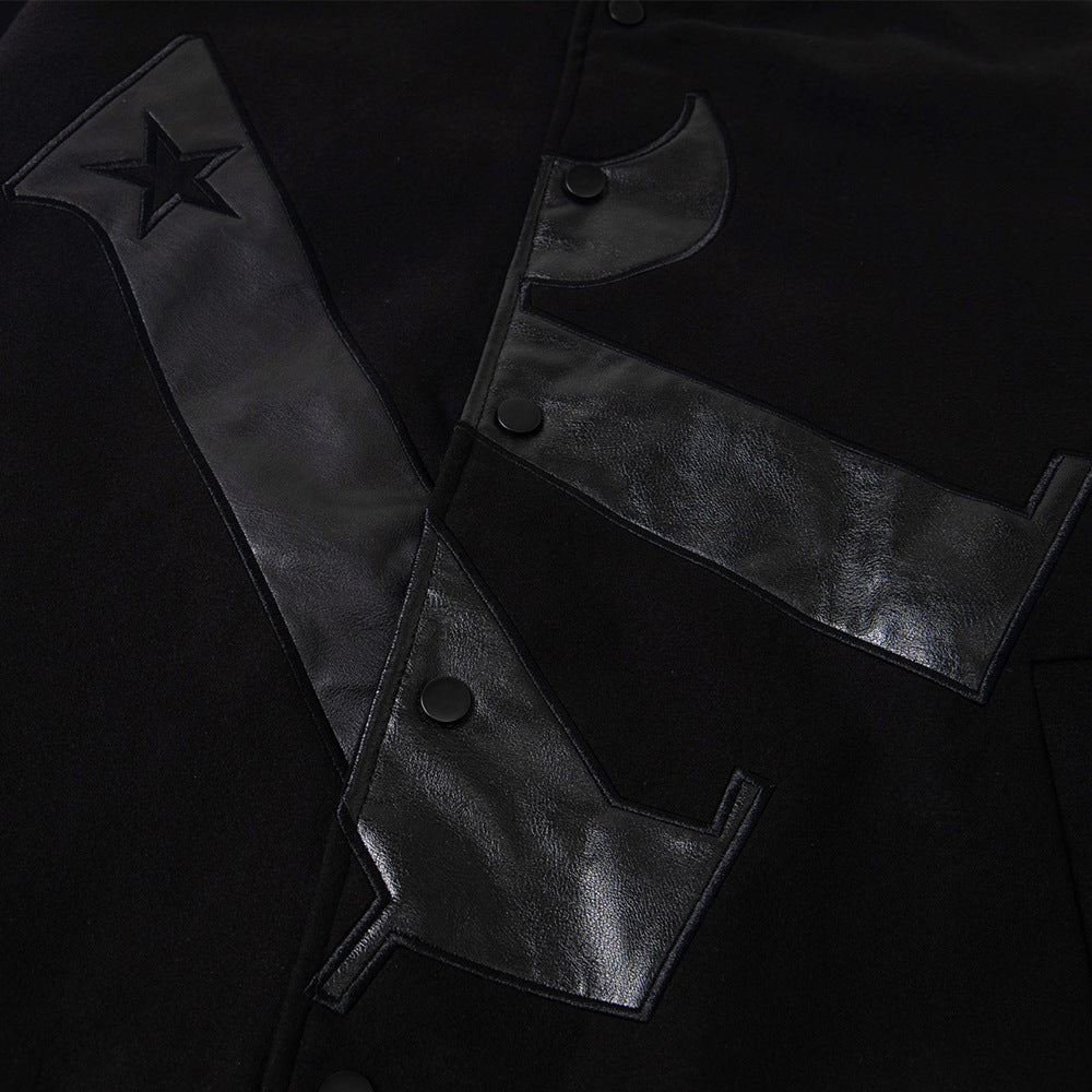 Alphabet sticker embroidered baseball jersey