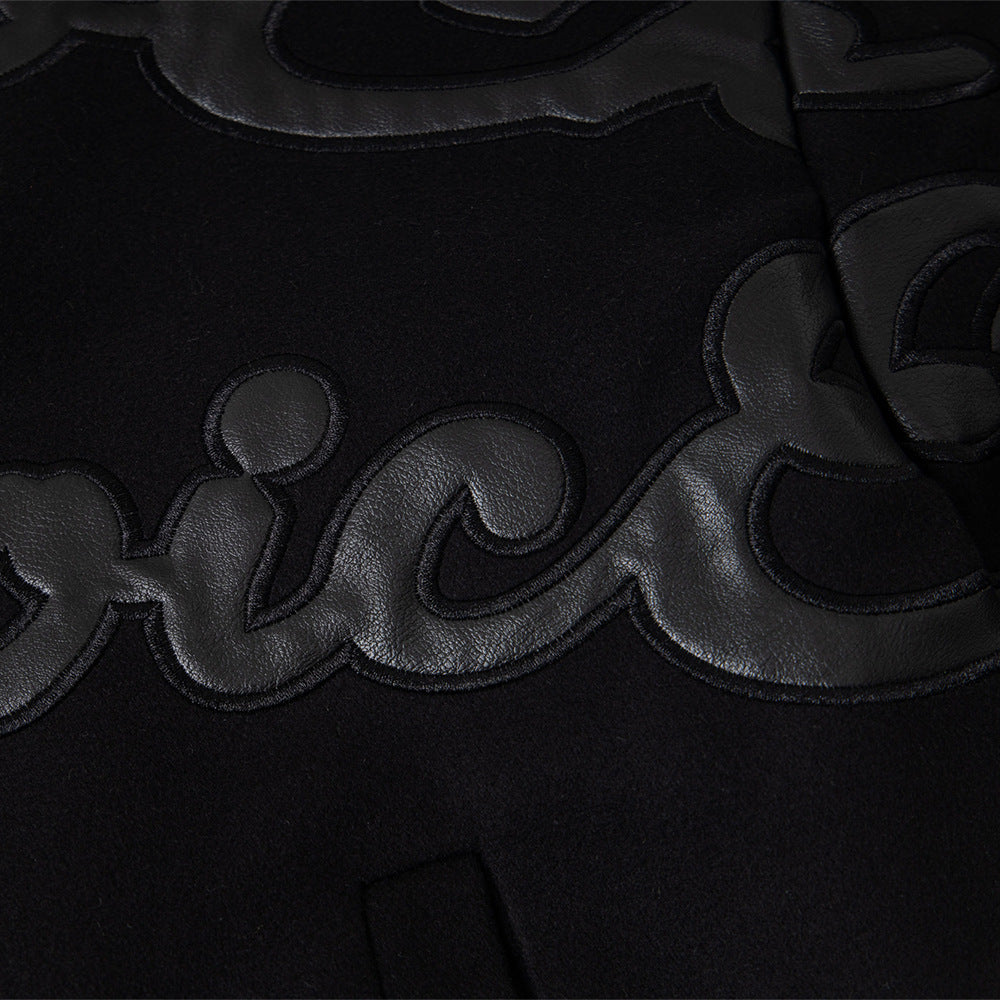 Alphabet sticker embroidered baseball jacket