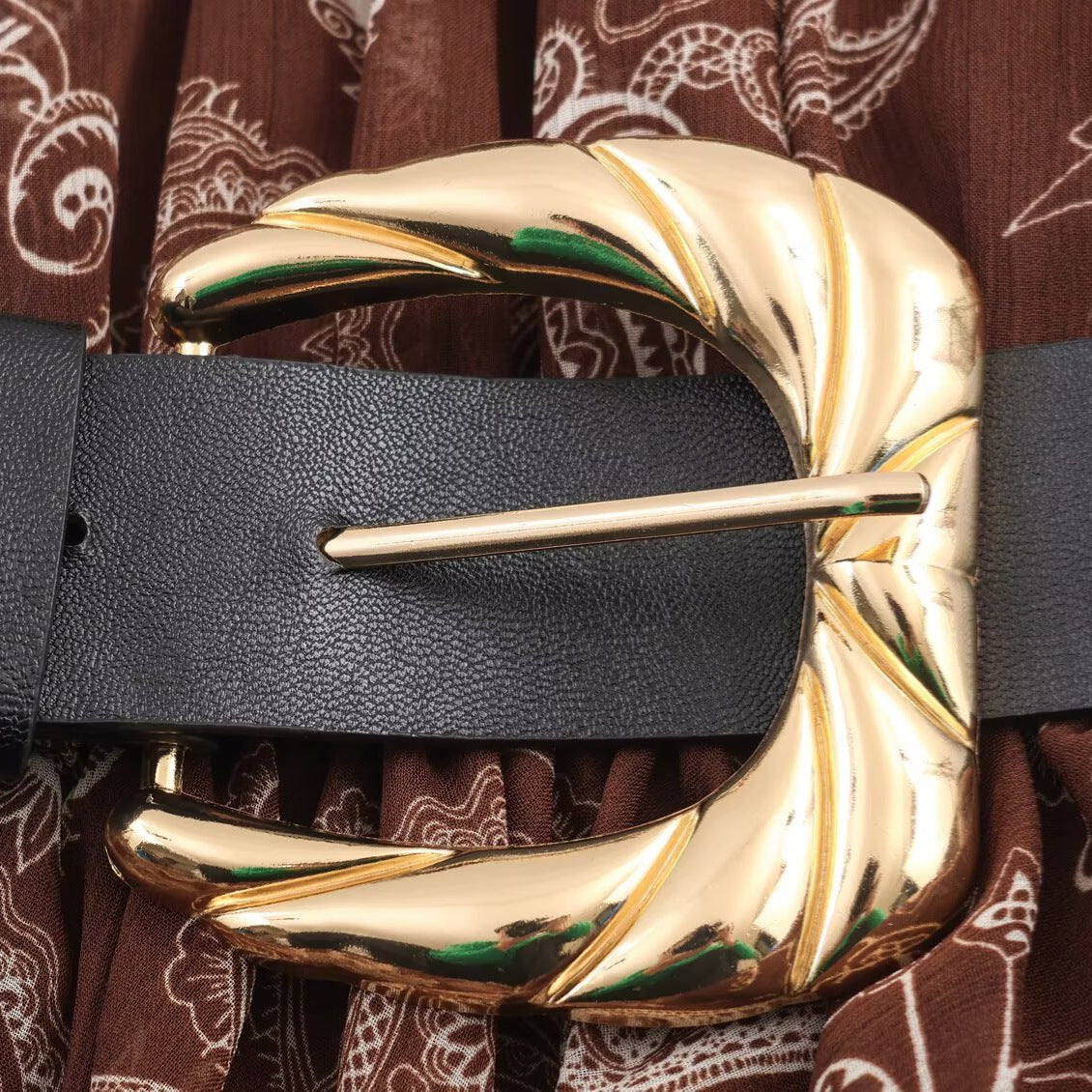 Bohemian Print Irregular Waist-Cinched Dress for Women