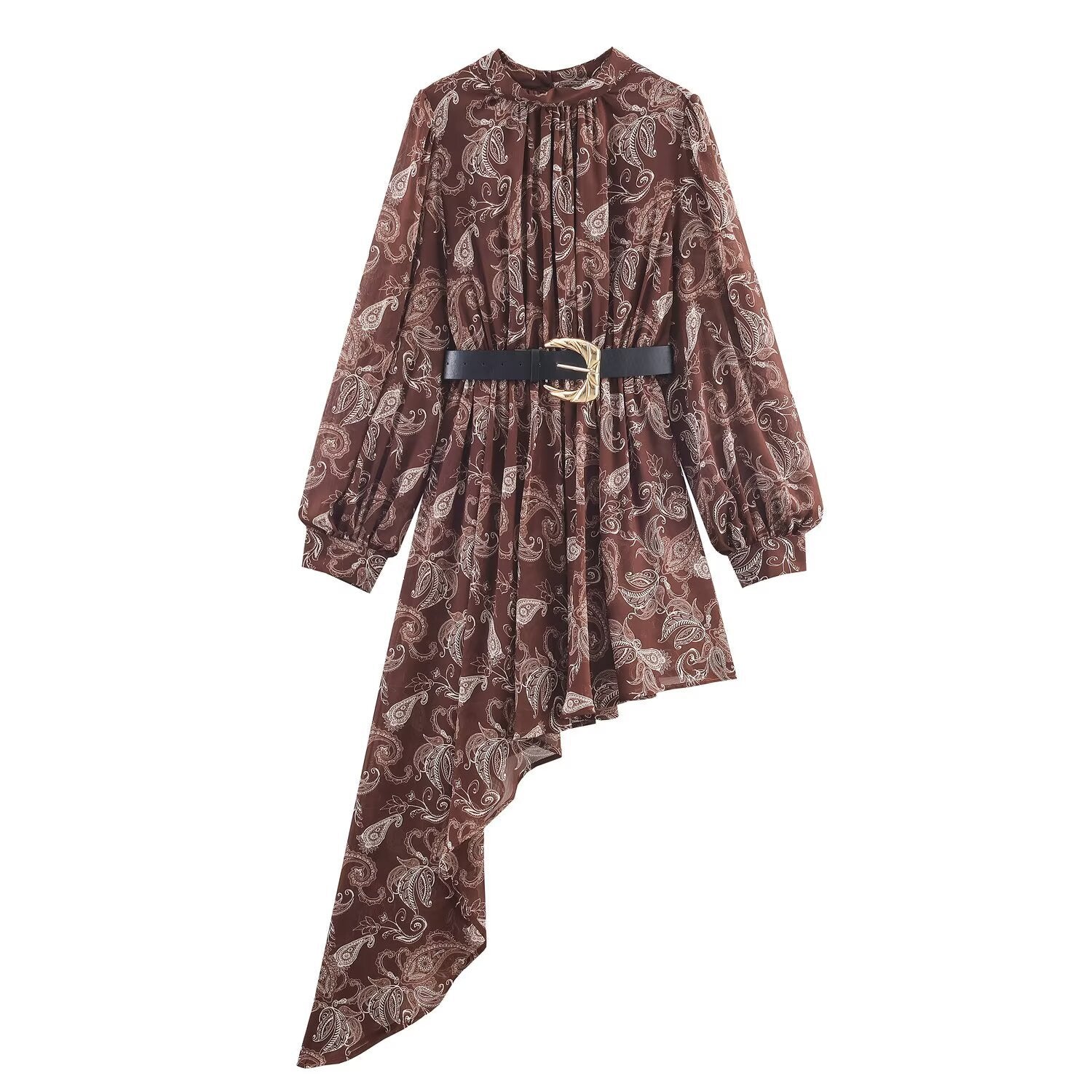 Bohemian style printed irregular dress