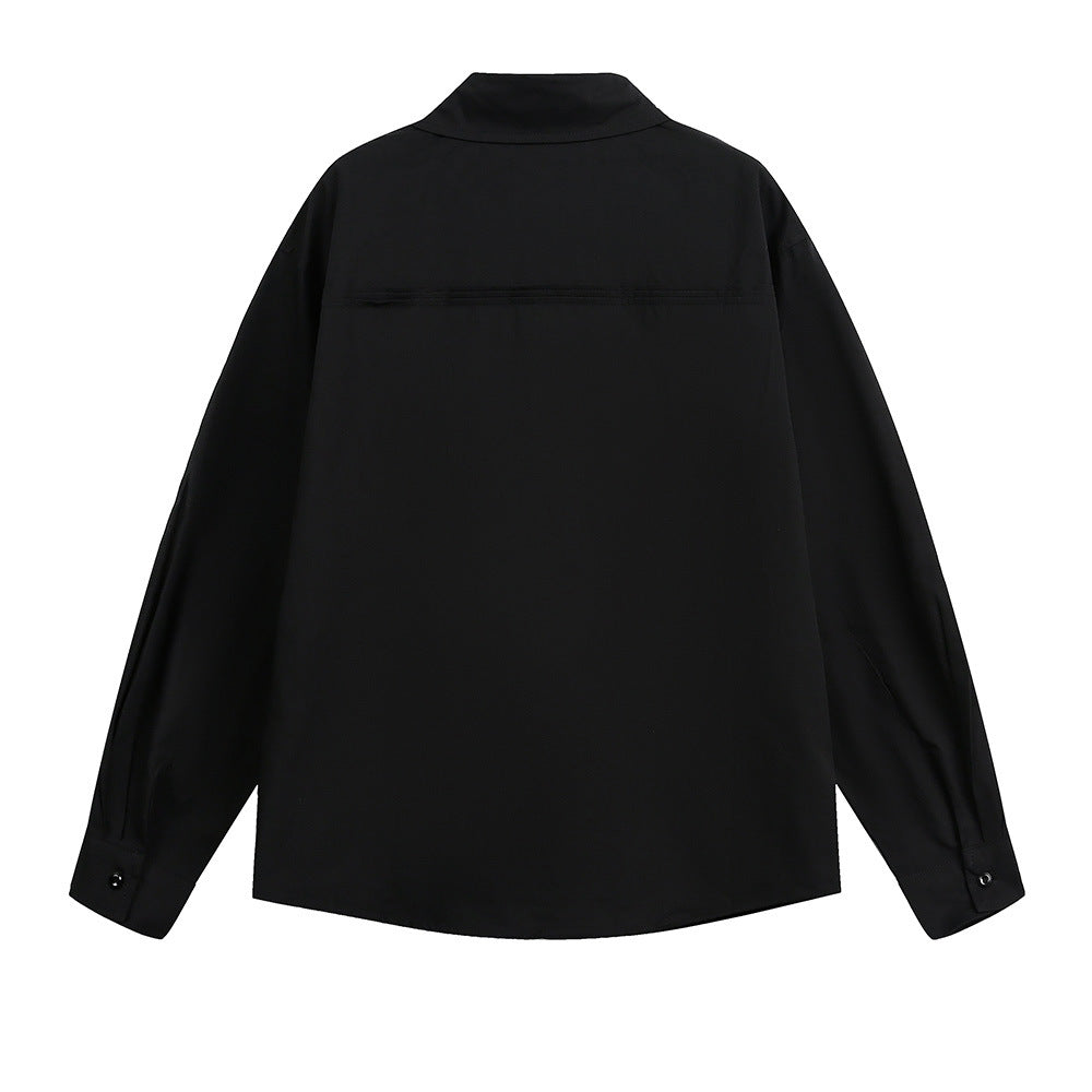 Dark embroidered long sleeved shirt