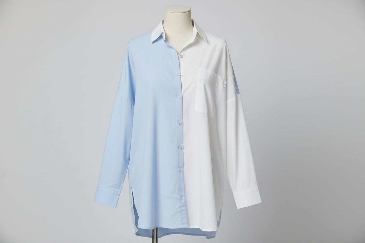 Aachoae Women Fashion Patchwork Blouses Shirts Casual Turn Down Collar Long Sleeve Shirts Tops Casual Single Breasted Shirts