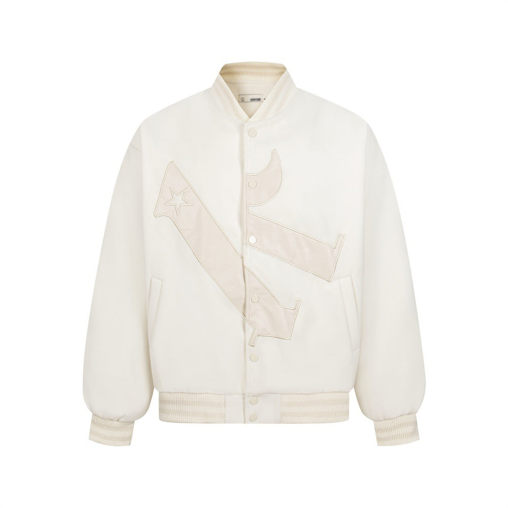 Alphabet sticker embroidered baseball jersey