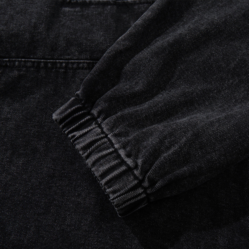 Hooded denim sweatshirt