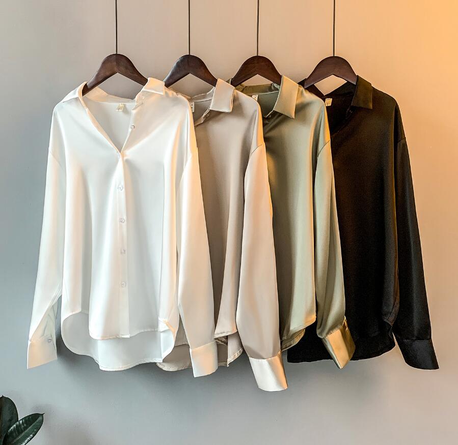 Vintage Shirts Female Buttons Loose Oversized Retro Blouses Tops